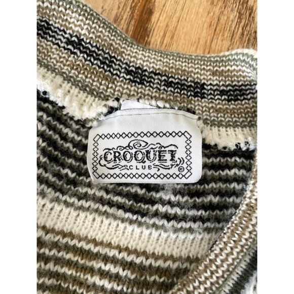 Vtg Croquet Sweater Womens M Fair Isle Made in USA 90s - Picture 4 of 7